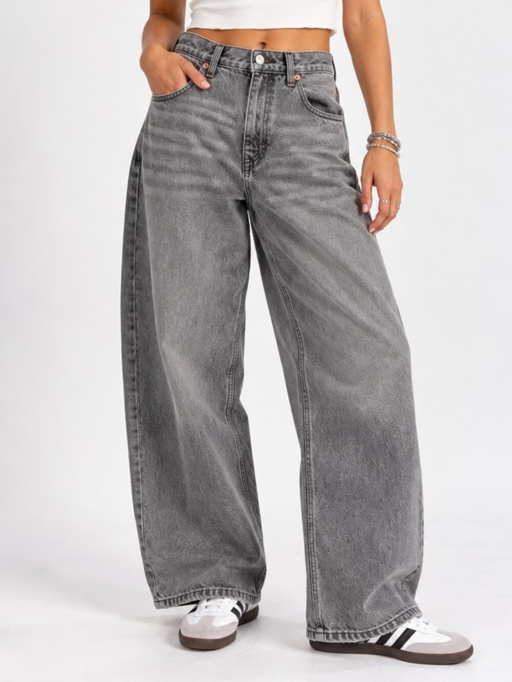 BDG Urban Outfitters Gray Wash Baggy Wide Leg Jeans 30W